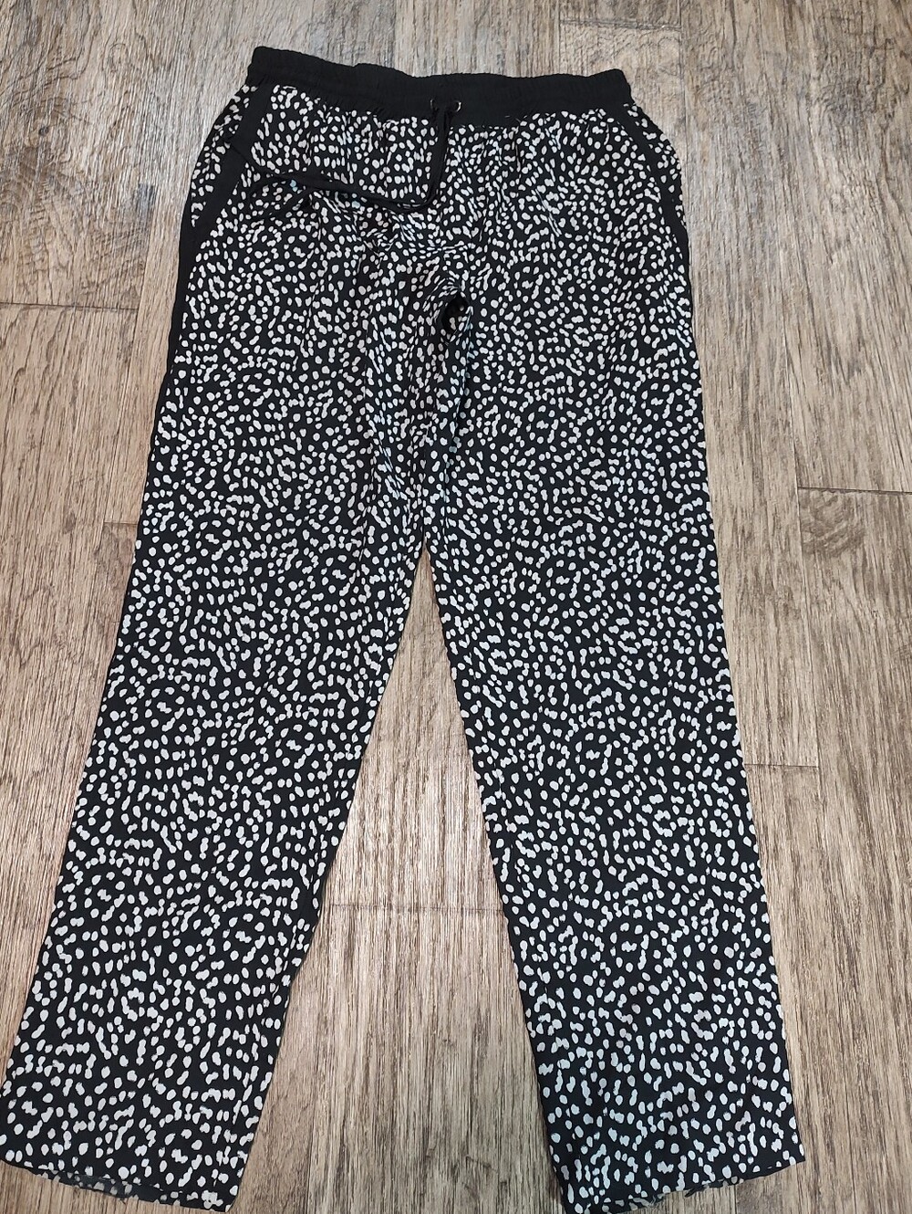 Zac & Rachel Black & White Spot Print Lounge Pants Size L